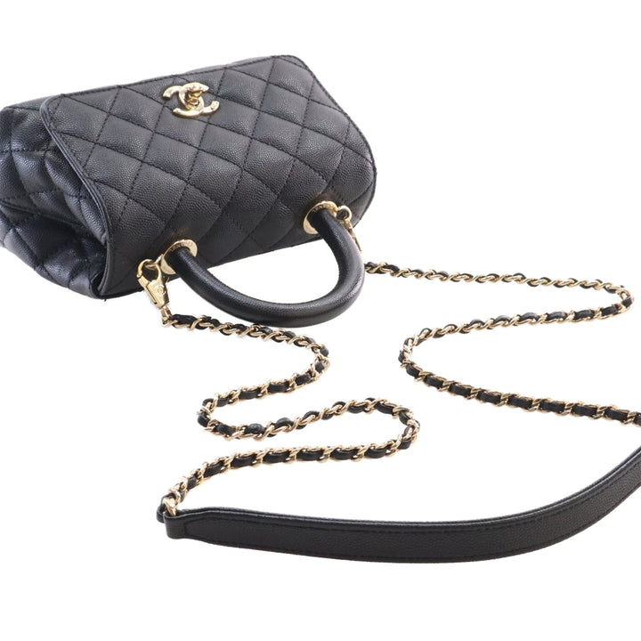 Chanel Extra Mini Matelassé Caviar Coco sac à anse supérieure