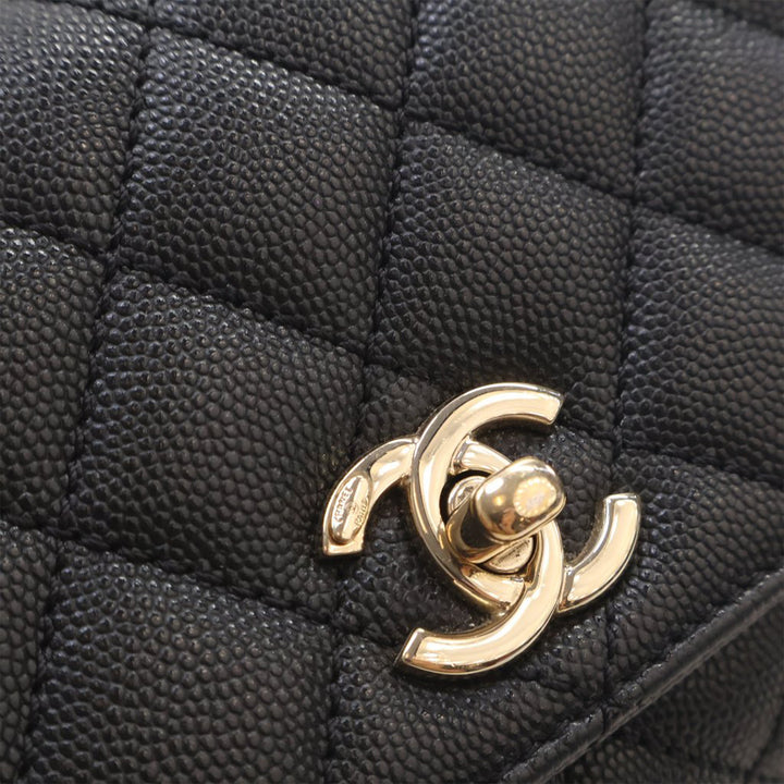 Chanel Extra Mini Matelassé Caviar Coco sac à anse supérieure