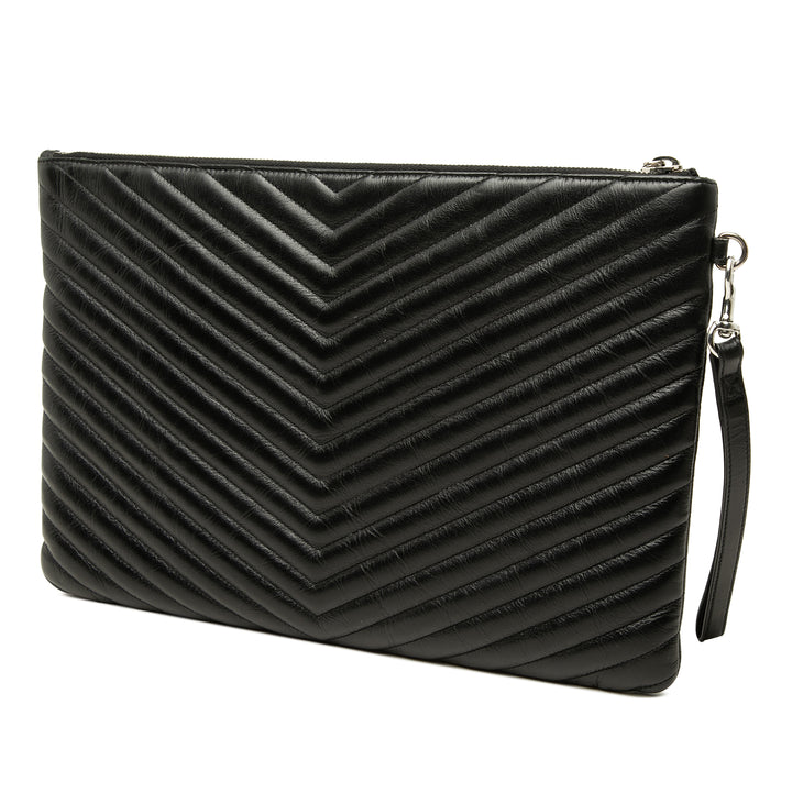 Saint Laurent Étui Chevron Document Noir – vue 2 – GABY PARIS