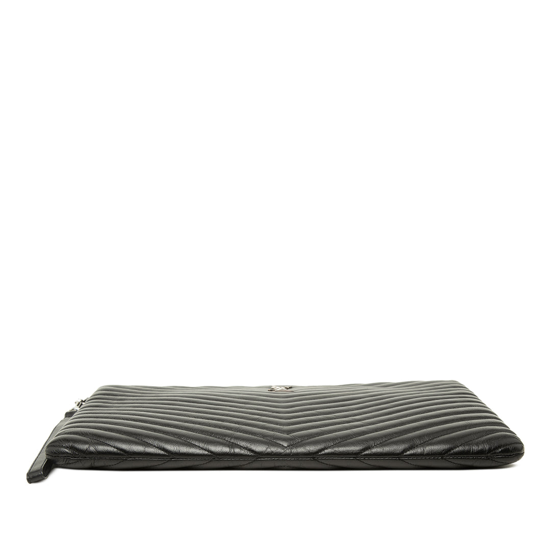 Saint Laurent Étui Chevron Document Noir – vue 3 – GABY PARIS