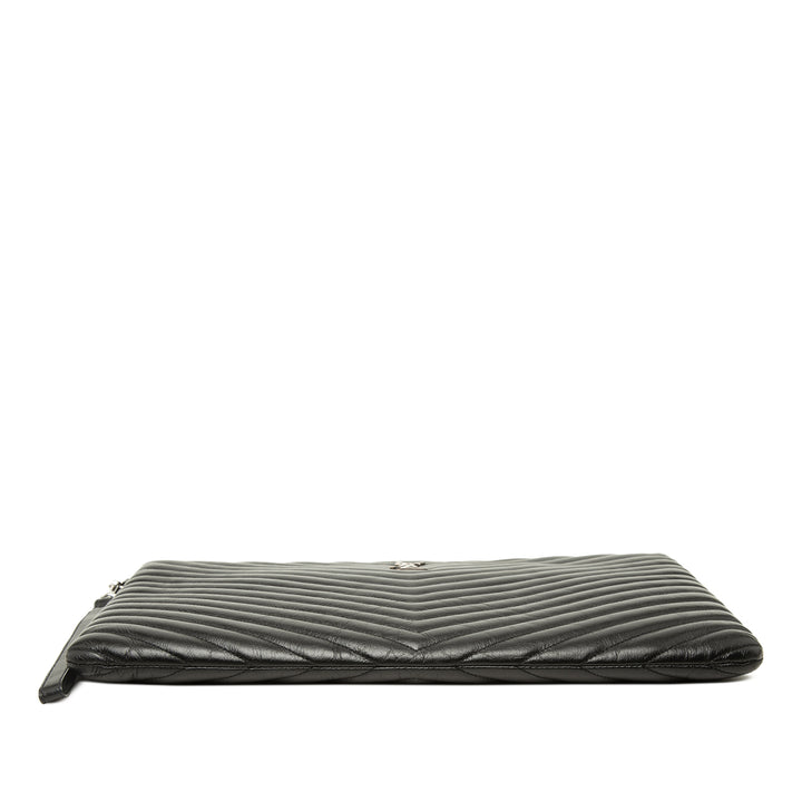 Saint Laurent Étui Chevron Document Noir – vue 3 – GABY PARIS