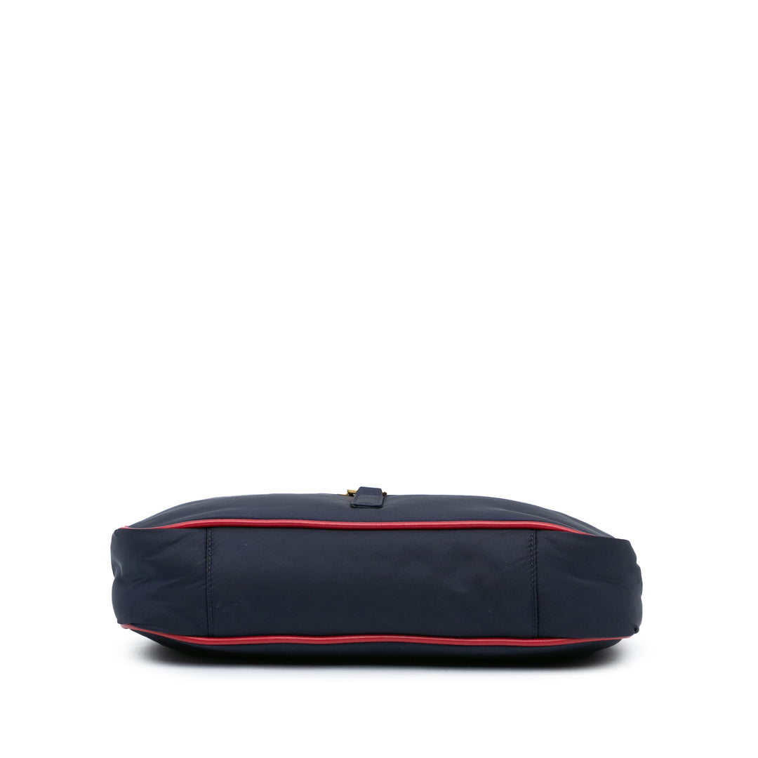 Nylon Le 5 a 7 Shoulder Bag Blue - Gaby Paris