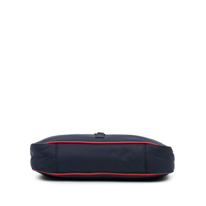 Nylon Le 5 a 7 Shoulder Bag Blue - Gaby Paris