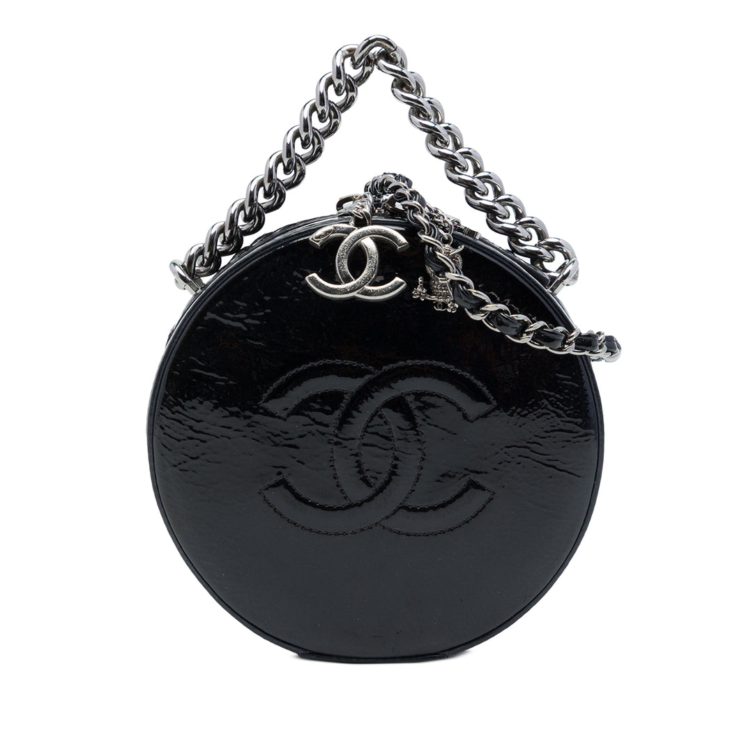 Chanel Rond As Earth Sac Cuir verni Noir – vue principale – GABY PARIS