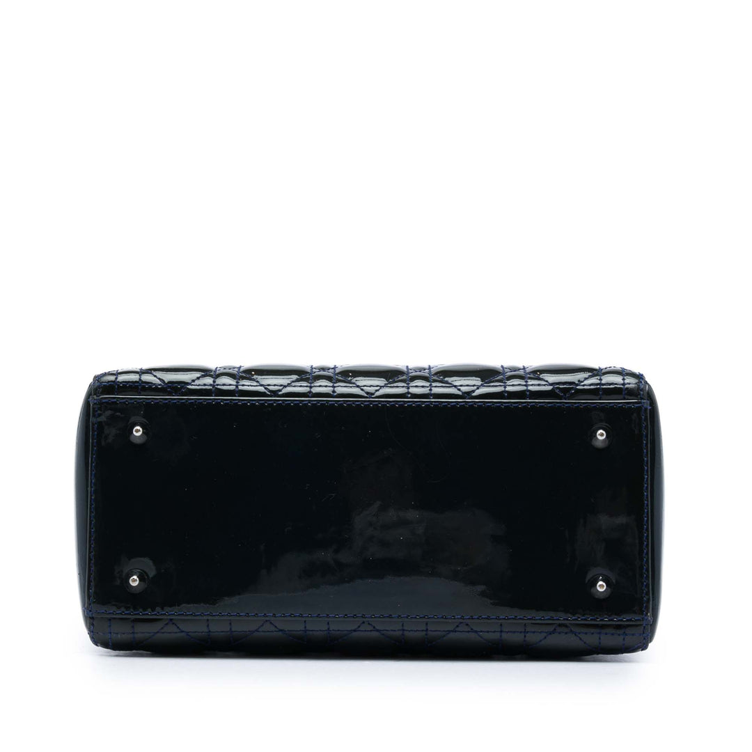 Dior Medium Cuir verni Cannage Lady Dior