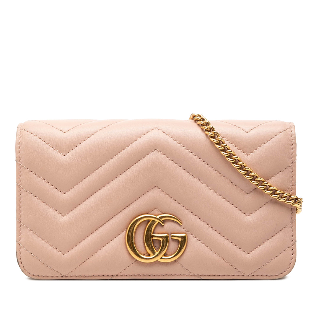 Gucci Mini GG Marmont Matelasse Cuir de veau Wallet on Chain