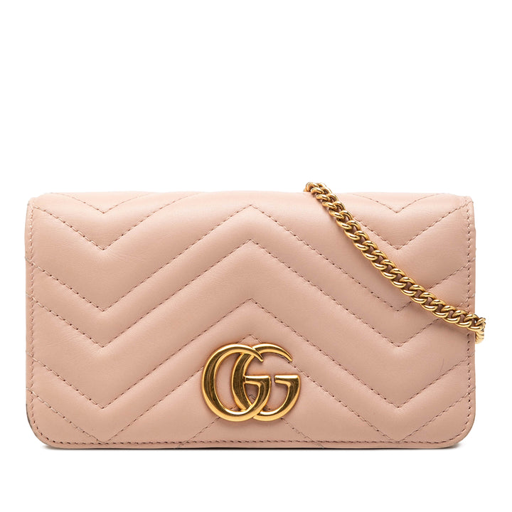 Gucci Mini GG Marmont Matelasse Cuir de veau Wallet on Chain