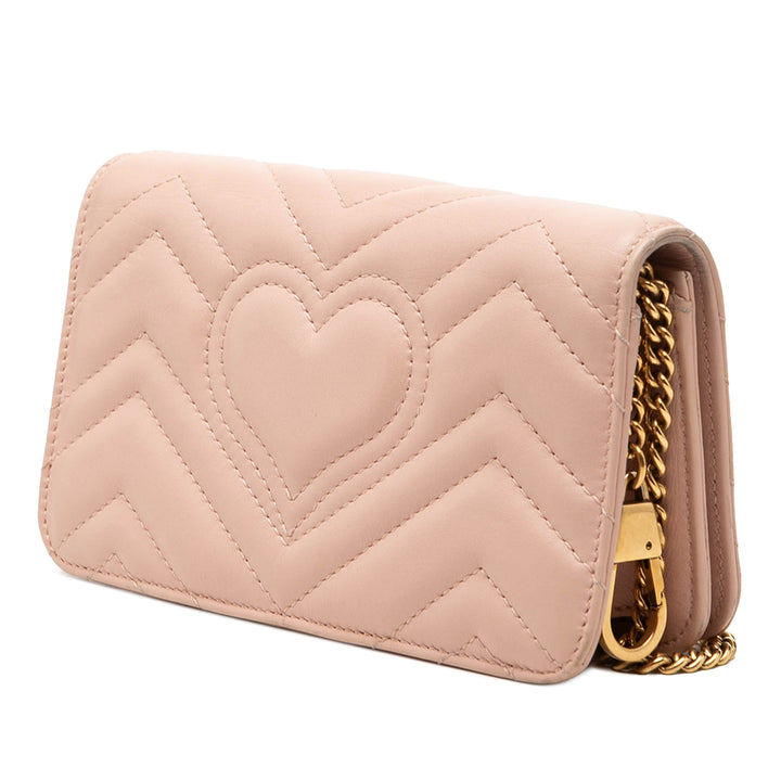 Gucci Mini GG Marmont Matelasse Cuir de veau Wallet on Chain