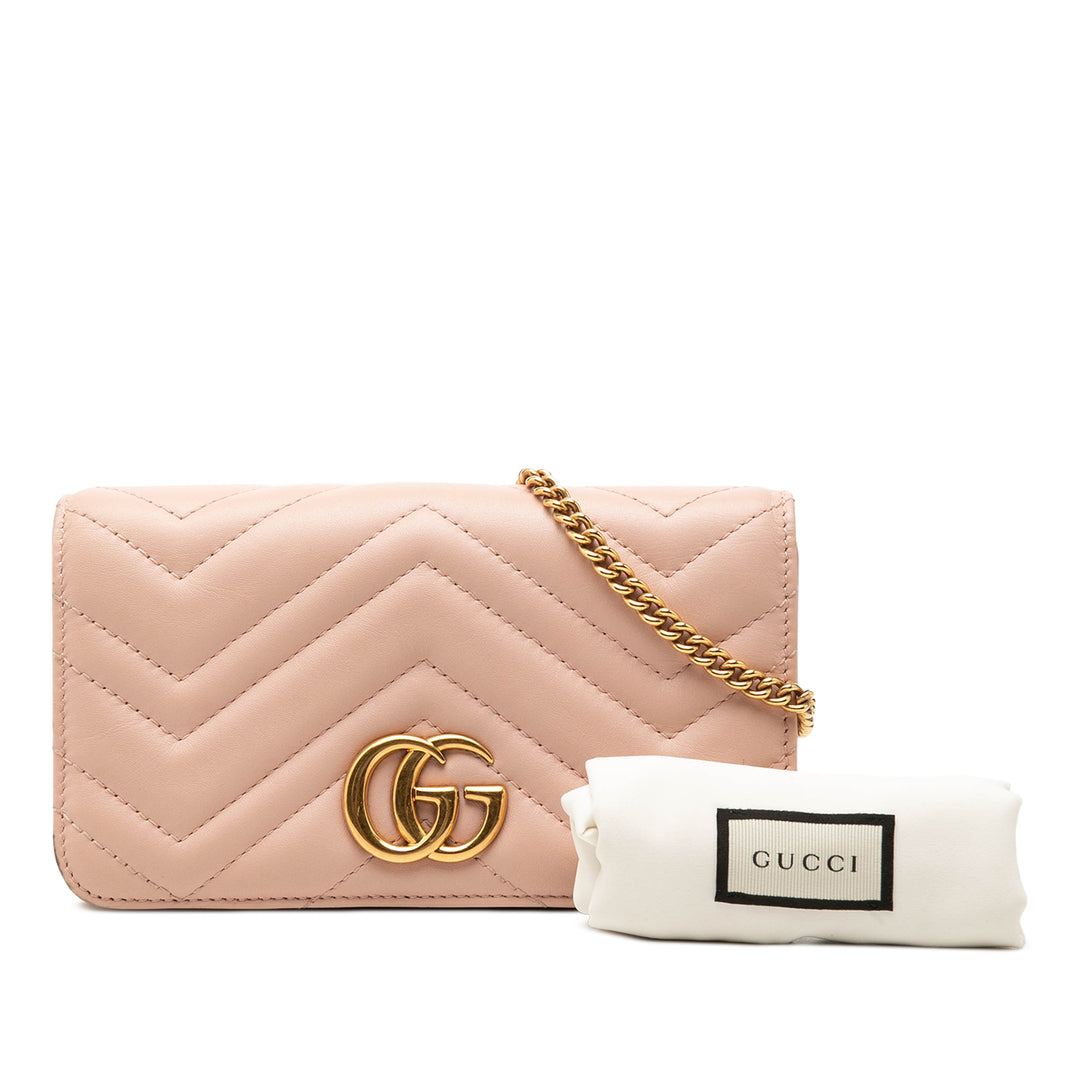 Gucci Mini GG Marmont Matelasse Cuir de veau Wallet on Chain
