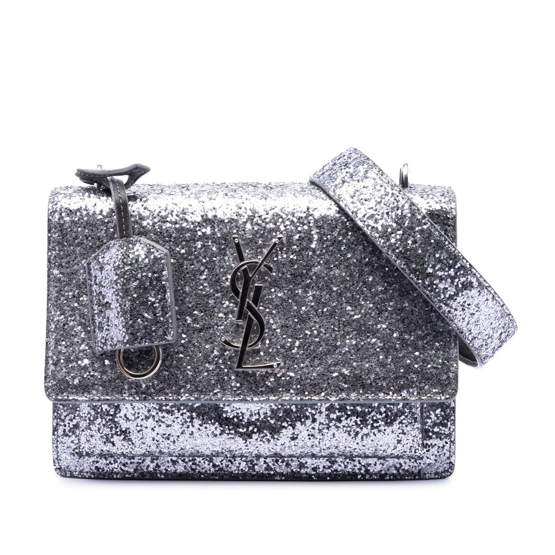 Saint Laurent Small Glitter Cuir Monogram Sunset Sac porté croisé