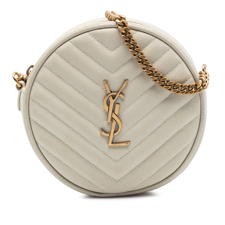Saint Laurent Grain De Poudre Chevron Rond Vinyle Sac caméra