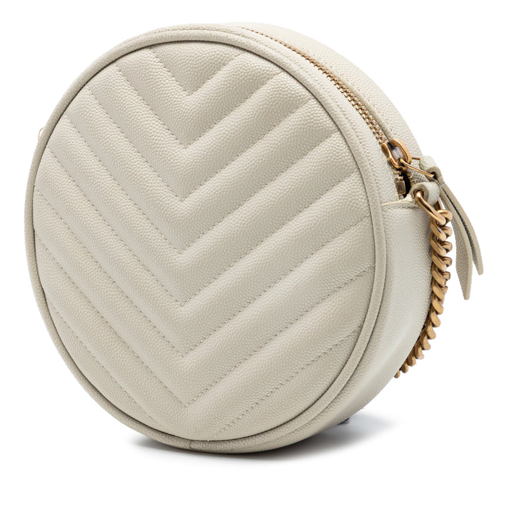 Saint Laurent Grain De Poudre Chevron Rond Vinyle Sac caméra