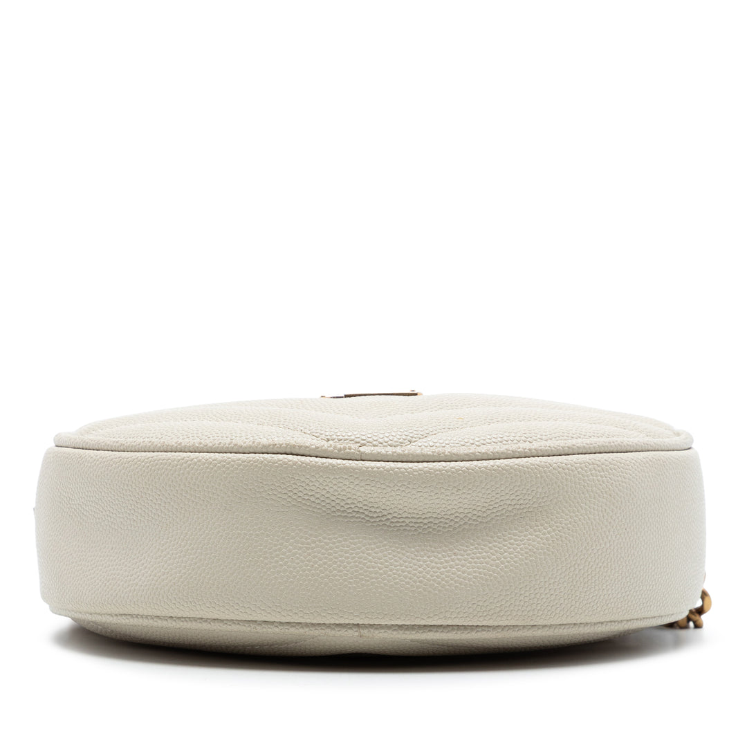 Saint Laurent Grain De Poudre Chevron Rond Vinyle Sac caméra