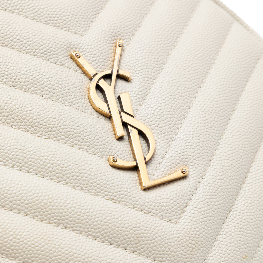 Saint Laurent Grain De Poudre Chevron Rond Vinyle Sac caméra