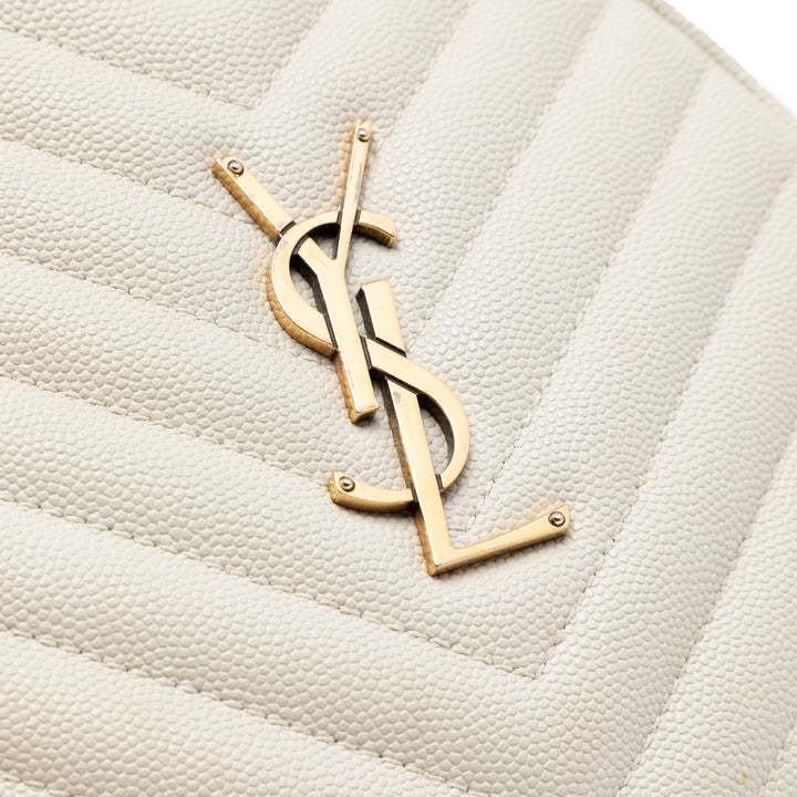 Saint Laurent Grain De Poudre Chevron Rond Vinyle Sac caméra