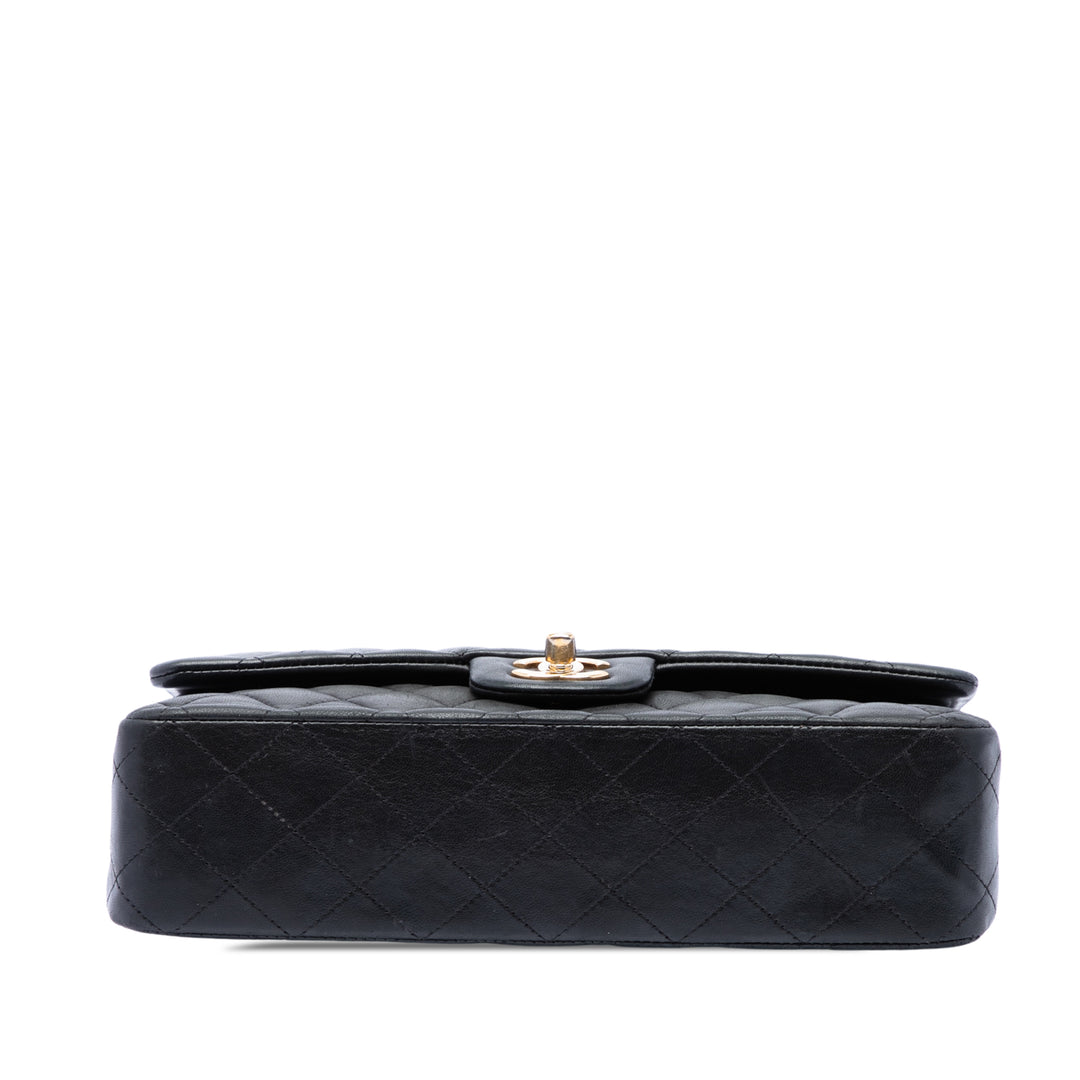 Classic Double rabat Moyen Cuir d'agneau Noir