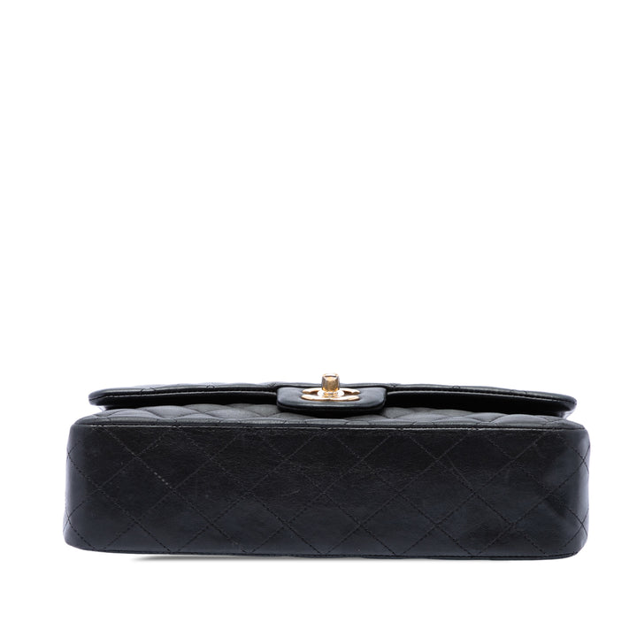 Classic Double rabat Moyen Cuir d'agneau Noir