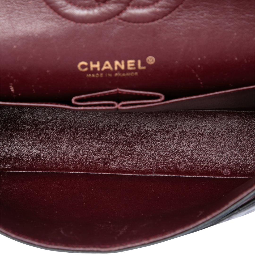 Classic Double rabat Moyen Cuir d'agneau Noir
