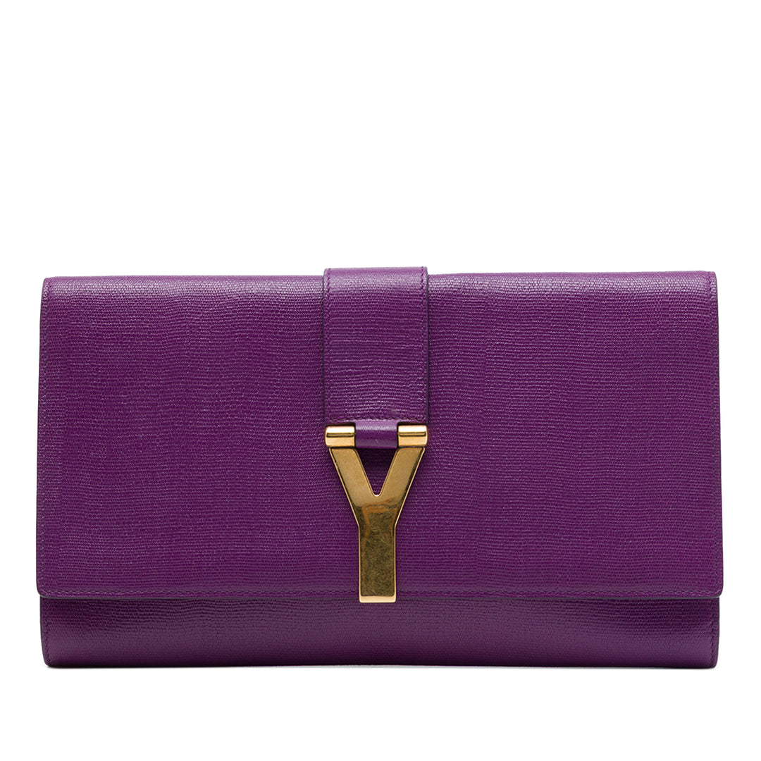 Saint Laurent Pochette Texturé Chyc Ligne Violet – vue principale – GABY PARIS