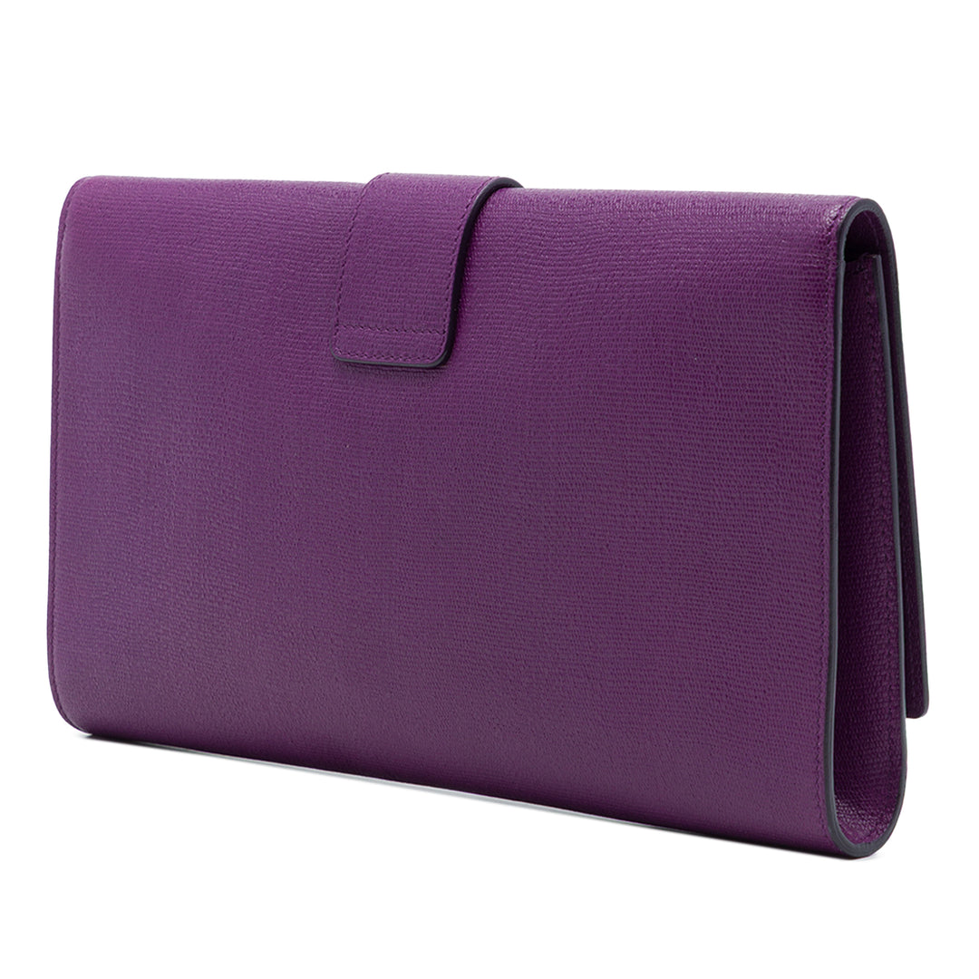 Saint Laurent Pochette Texturé Chyc Ligne Violet – vue 2 – GABY PARIS