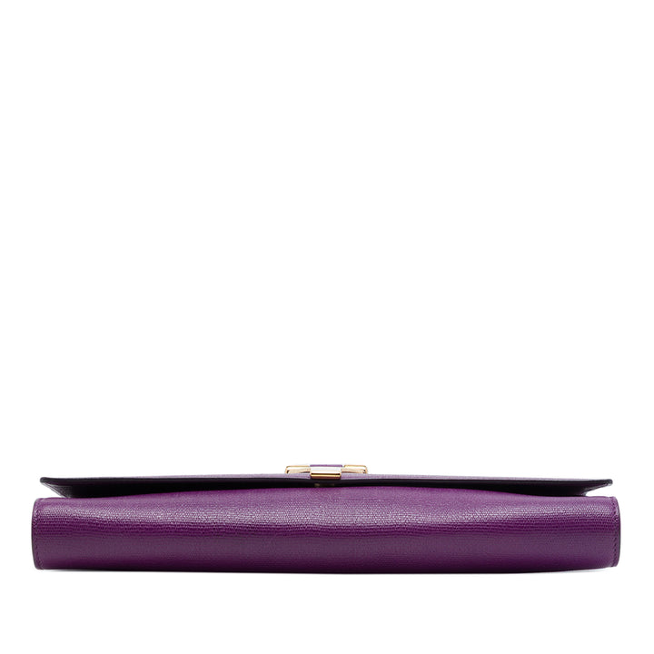 Saint Laurent Pochette Texturé Chyc Ligne Violet – vue 3 – GABY PARIS