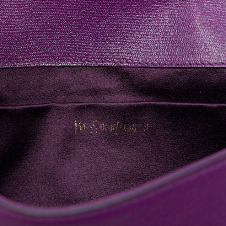 Saint Laurent Pochette Texturé Chyc Ligne Violet – vue 5 – GABY PARIS