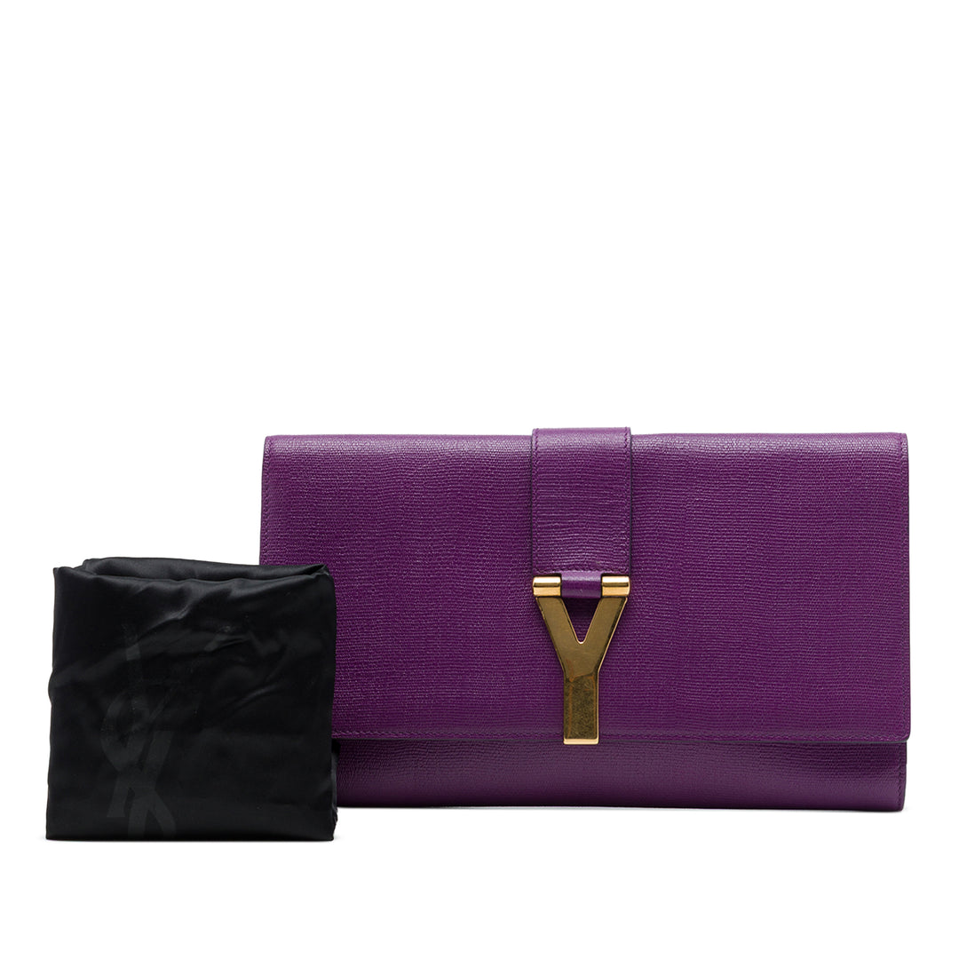 Saint Laurent Pochette Texturé Chyc Ligne Violet – vue 7 – GABY PARIS