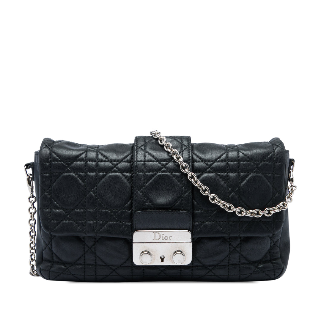 Cannage New Lock Pochette Cuir d'agneau Noir