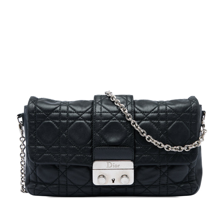 Cannage New Lock Pochette Cuir d'agneau Noir