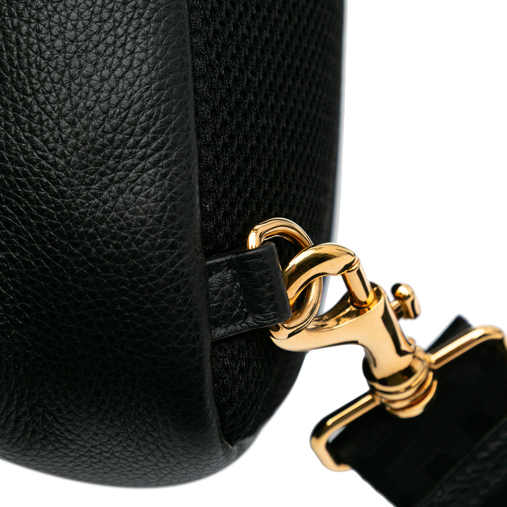 Grained Calfskin Medusa Sling Bag Black - Gaby Paris