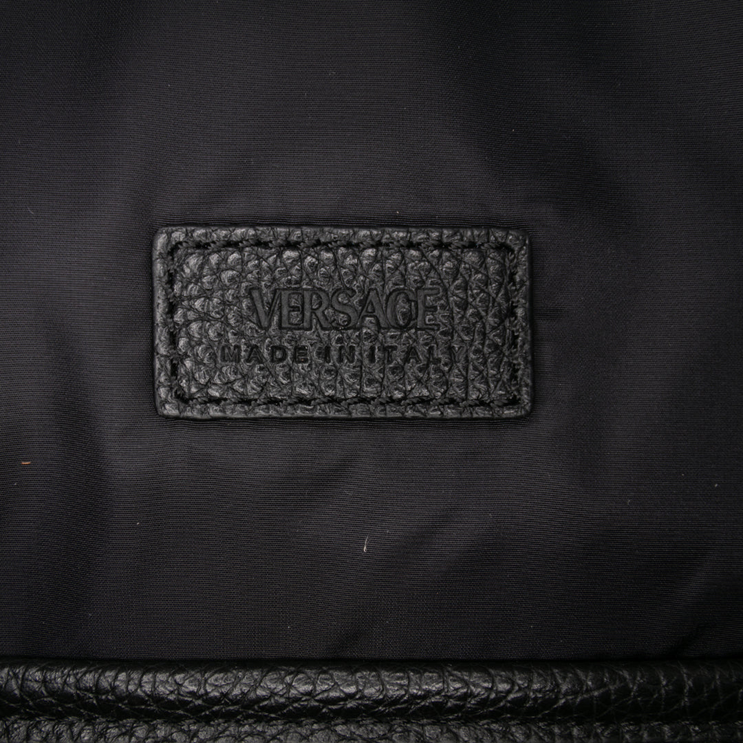 Grained Calfskin Medusa Sling Bag Black - Gaby Paris