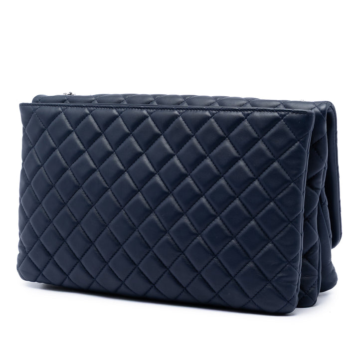 Chanel Maxi CC Matelassé Cuir d’agneau 3 Compartment à rabat