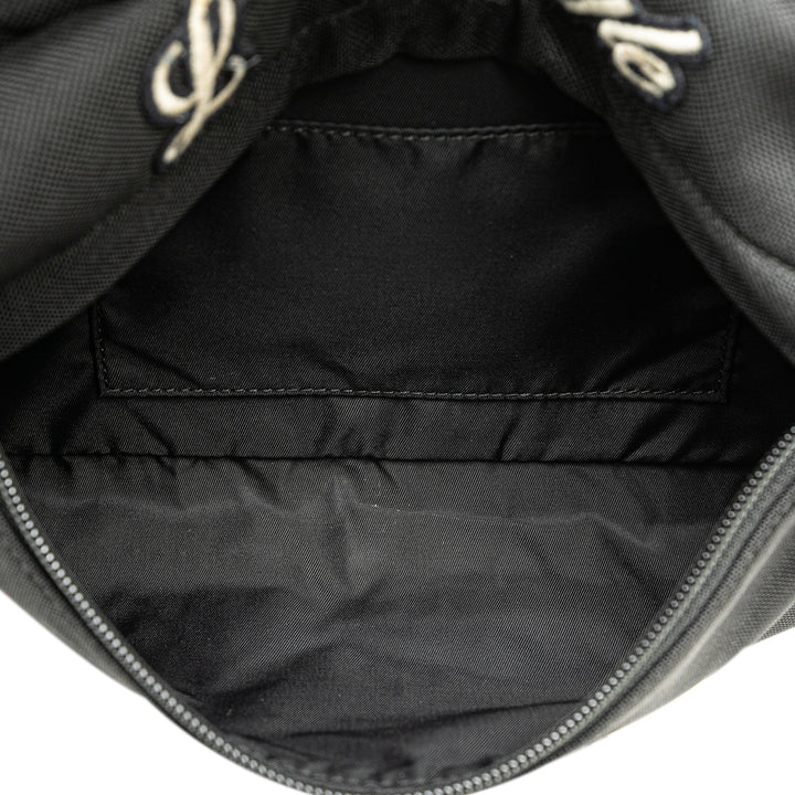 Techno Canvas Web L Aveugle Par Amour Embroidered Belt Bag Black - Gaby Paris