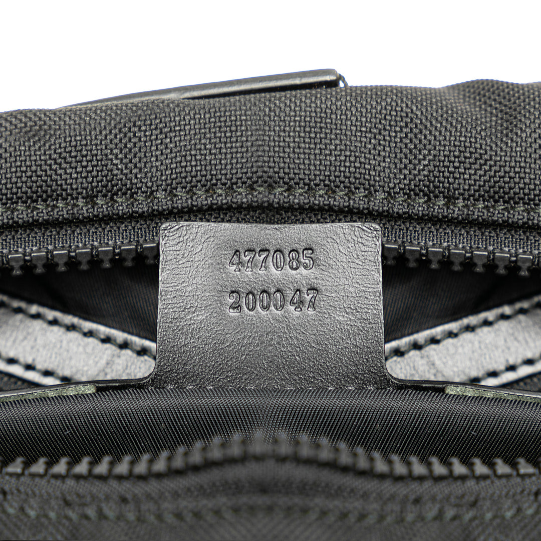 Techno Canvas Web L Aveugle Par Amour Embroidered Belt Bag Black - Gaby Paris