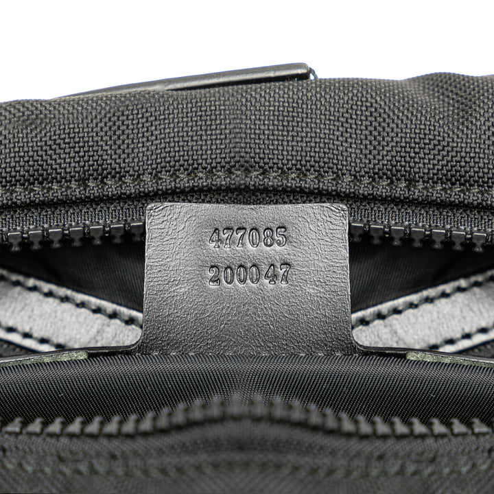 Techno Canvas Web L Aveugle Par Amour Embroidered Belt Bag Black - Gaby Paris