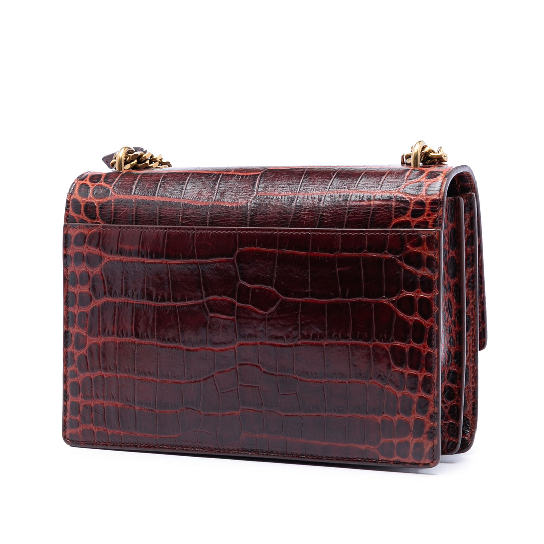 Saint Laurent Medium Croc embossé Cuir Monogram Sunset Sac porté croisé