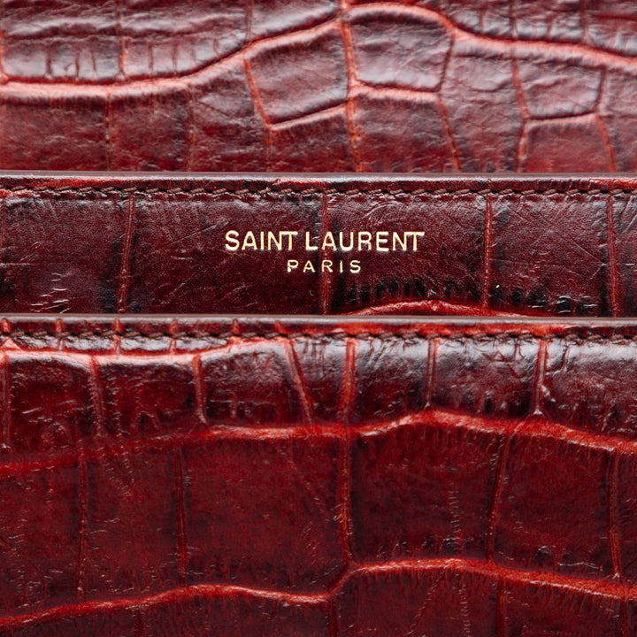 Saint Laurent Medium Croc embossé Cuir Monogram Sunset Sac porté croisé