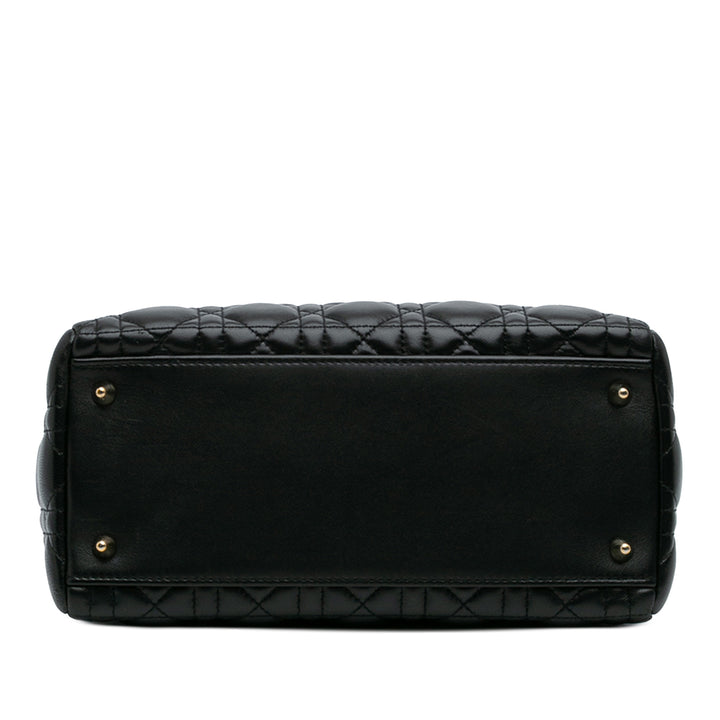 Dior Medium Cuir d’agneau Cannage Pearl Lady Dior Noir – GABY PARIS Authentique