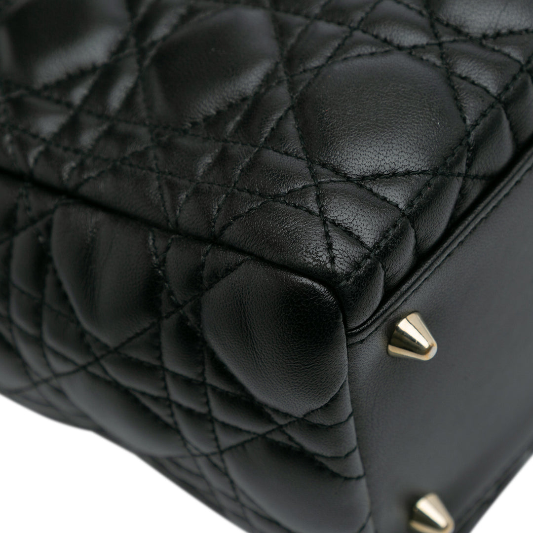 Dior Medium Cuir d’agneau Cannage Pearl Lady Dior Noir – GABY PARIS Authentique
