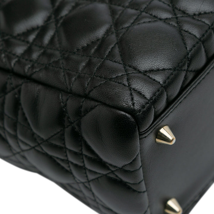 Dior Medium Cuir d’agneau Cannage Pearl Lady Dior Noir – GABY PARIS Authentique