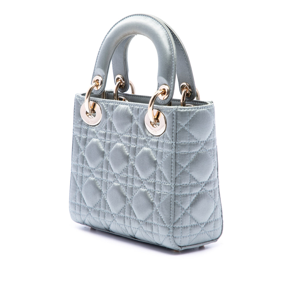 Dior Sac à main Lady Dior Cannage Swarovski Cristal Mini Gris – vue 2 – GABY PARIS
