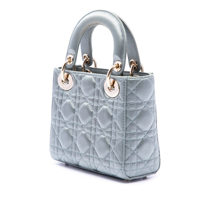 Dior Sac à main Lady Dior Cannage Swarovski Cristal Mini Gris – vue 2 – GABY PARIS
