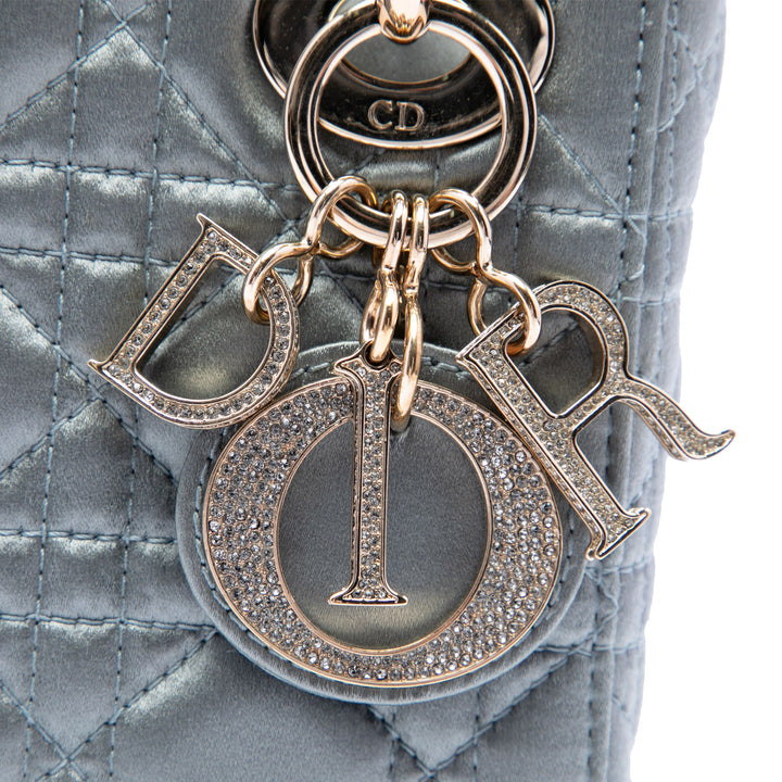 Dior Sac à main Lady Dior Cannage Swarovski Cristal Mini Gris – vue 5 – GABY PARIS