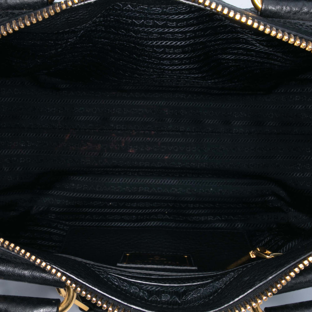Vitello Phenix Convertible Satchel Black - Gaby Paris