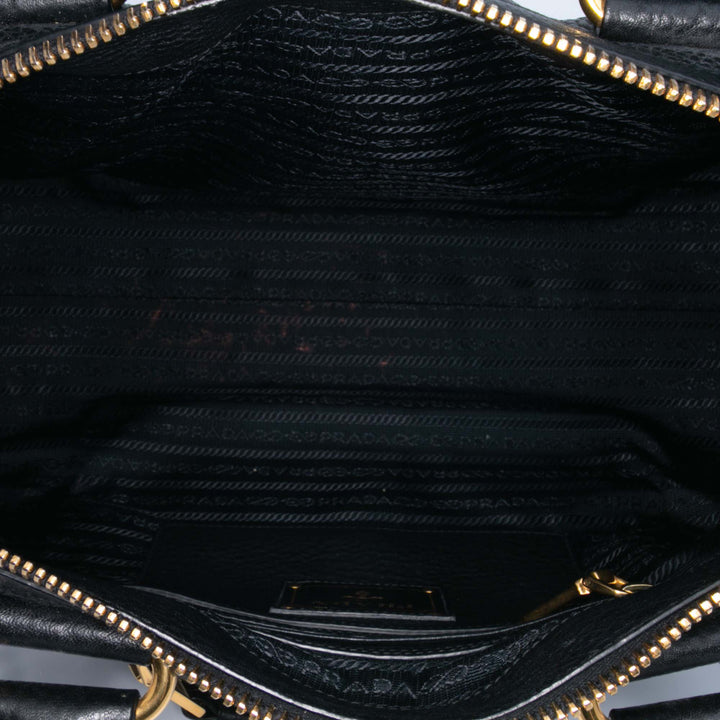 Vitello Phenix Convertible Satchel Black - Gaby Paris