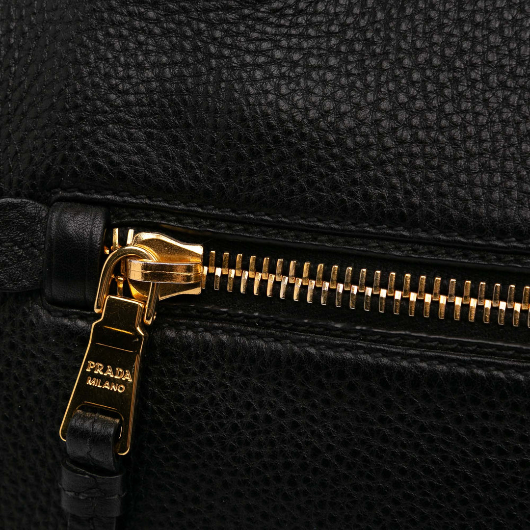 Vitello Phenix Convertible Satchel Black - Gaby Paris