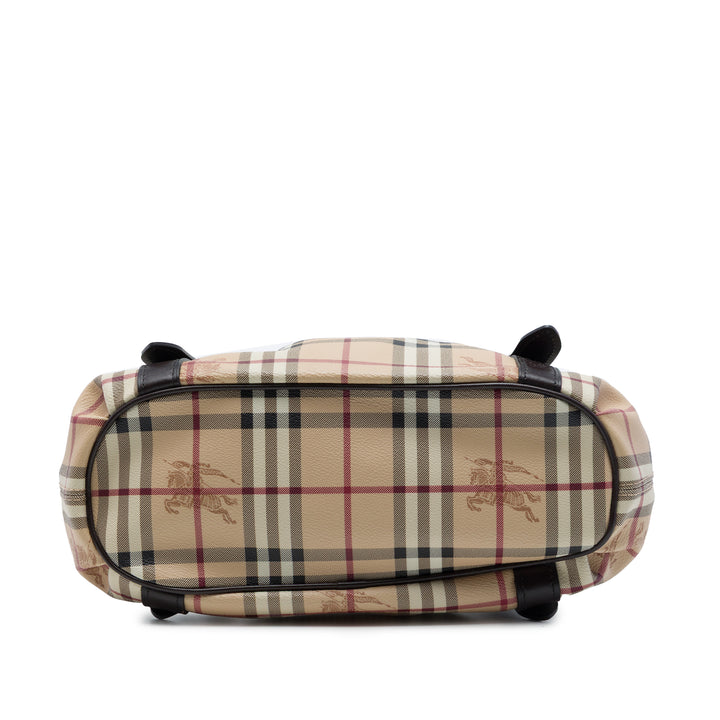 Burberry Sac à main Haymarket Check Northfield Petit Toile enduite Beige – vue 3 – GABY PARIS