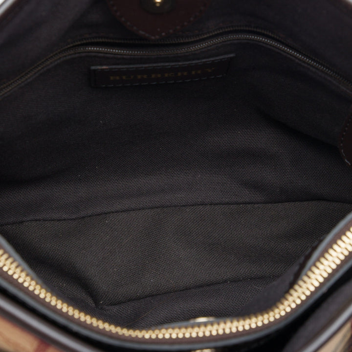Burberry Sac à main Haymarket Check Northfield Petit Toile enduite Beige – vue 4 – GABY PARIS