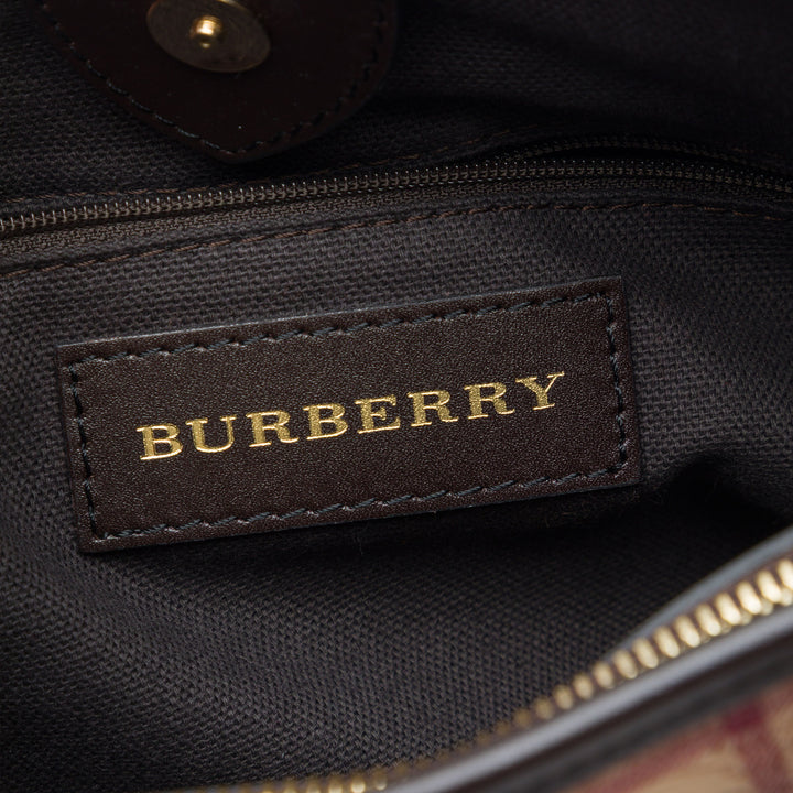 Burberry Sac à main Haymarket Check Northfield Petit Toile enduite Beige – vue 5 – GABY PARIS