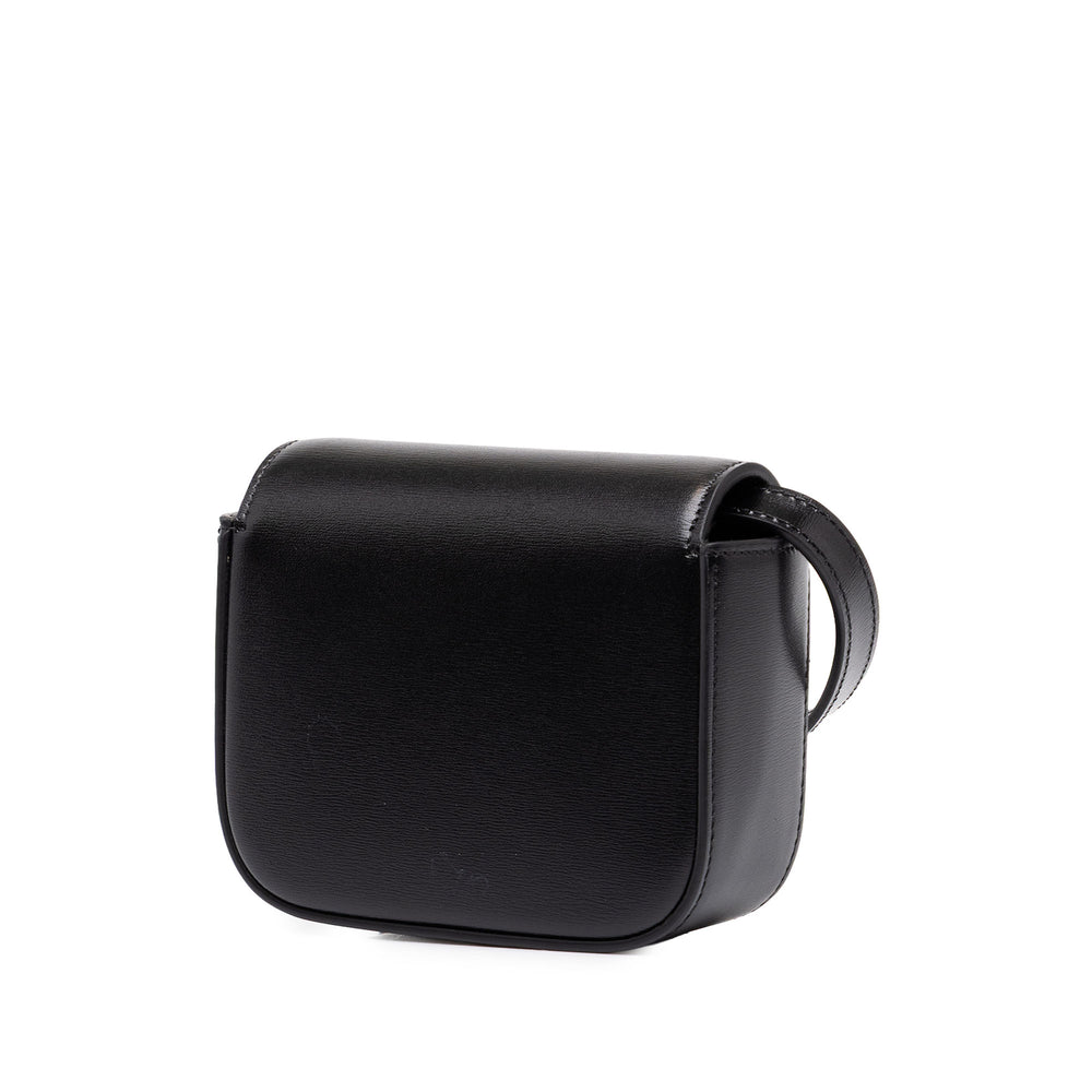 Celine Sac bandoulière brillant Triomphe Mini Cuir de veau Noir – vue 2 – GABY PARIS